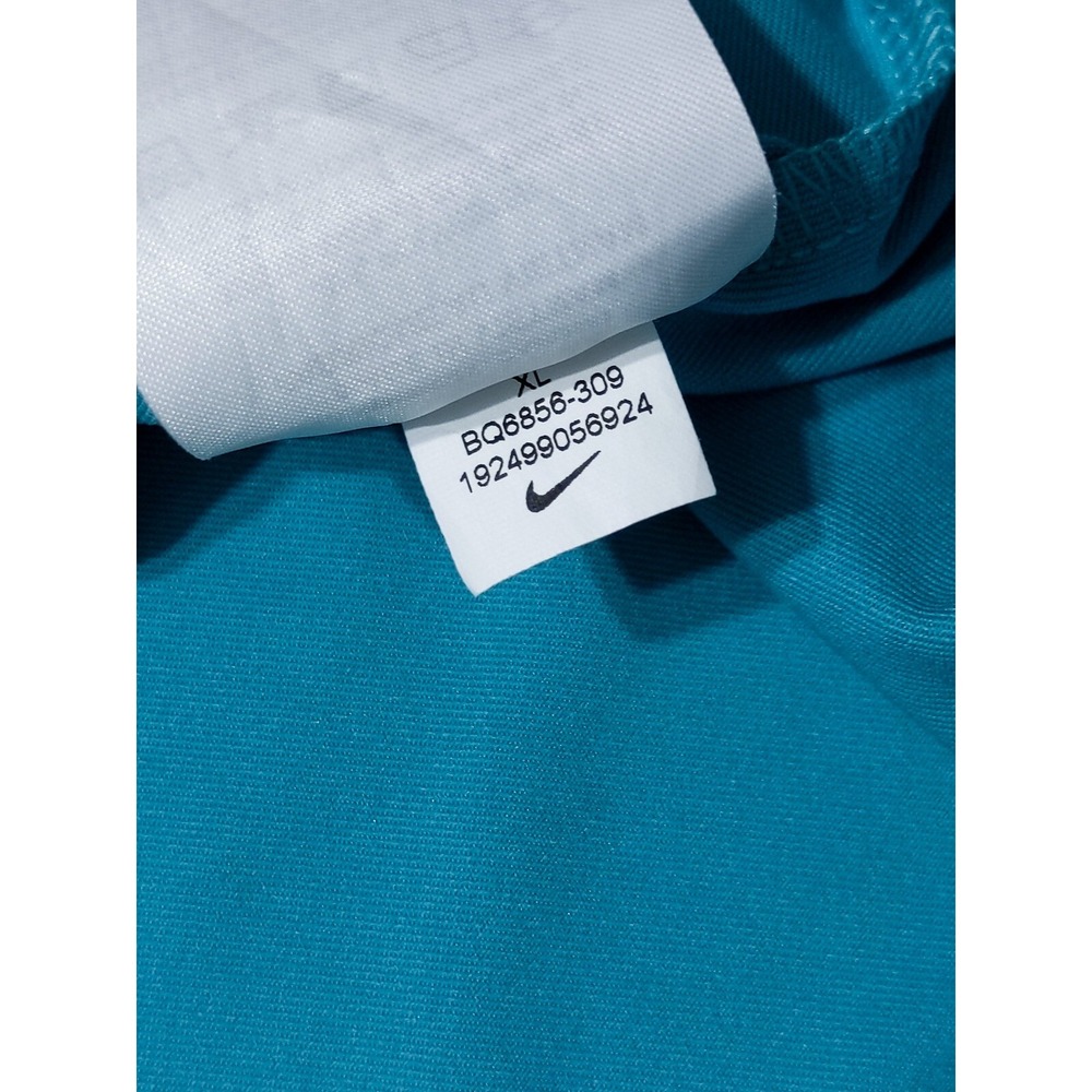 NIKE Golf Performance Polo Shirt BQ6856 Teal Blue Triangles All Over XL - Picture 8 of 9